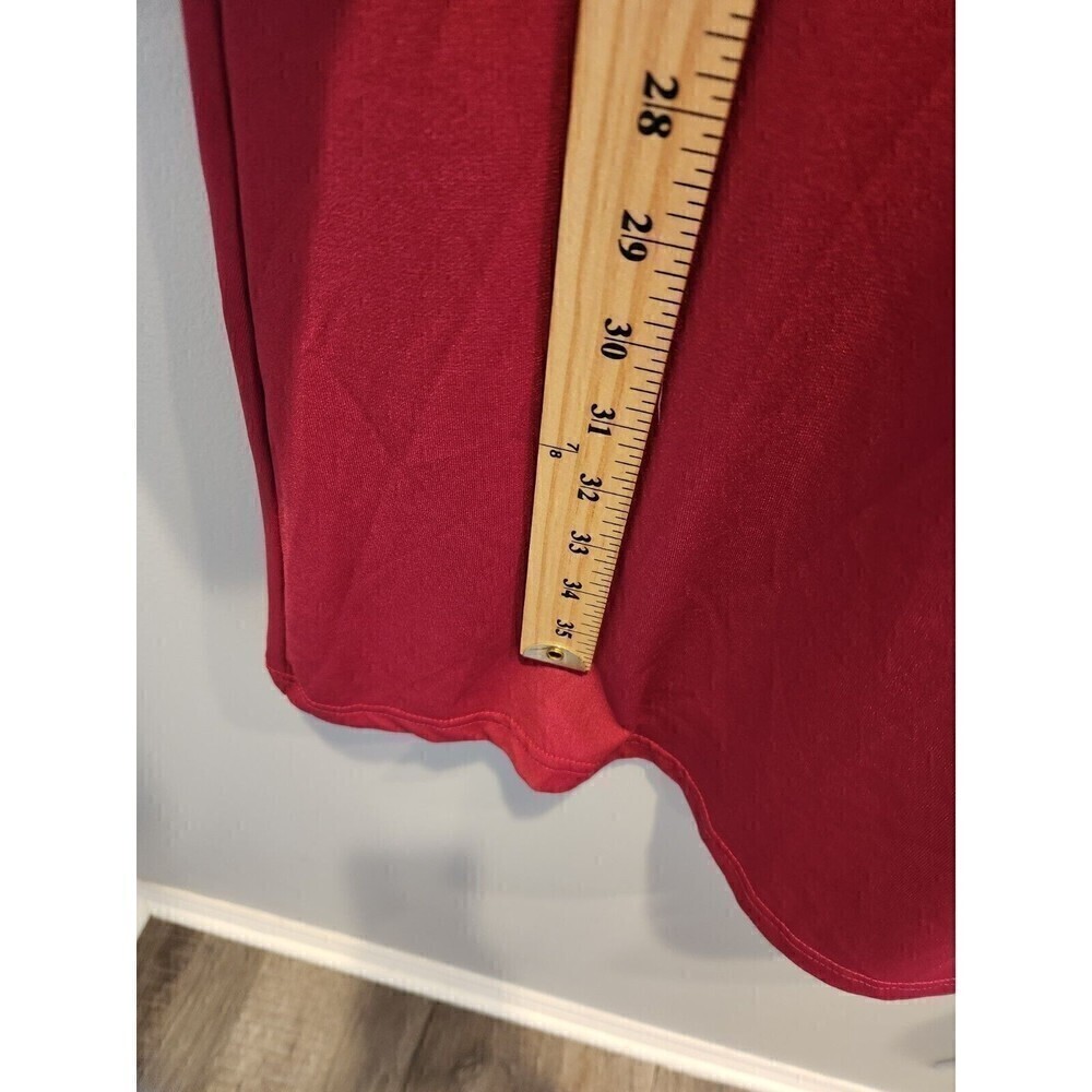 Eloquii Dress Keyhole Cut Out Button Detail Balloon Sleeve Sz 20 Burgandy Nwt - Picture 9 of 10